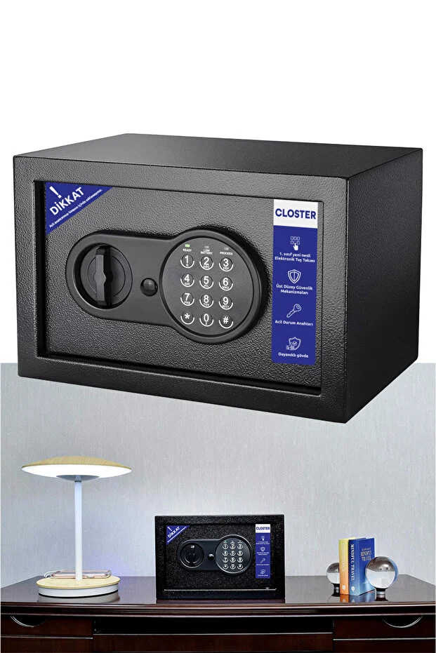 Yüksek Kaliteli Ev Tipi Çelik Para Kasası 20x31x20 Cm